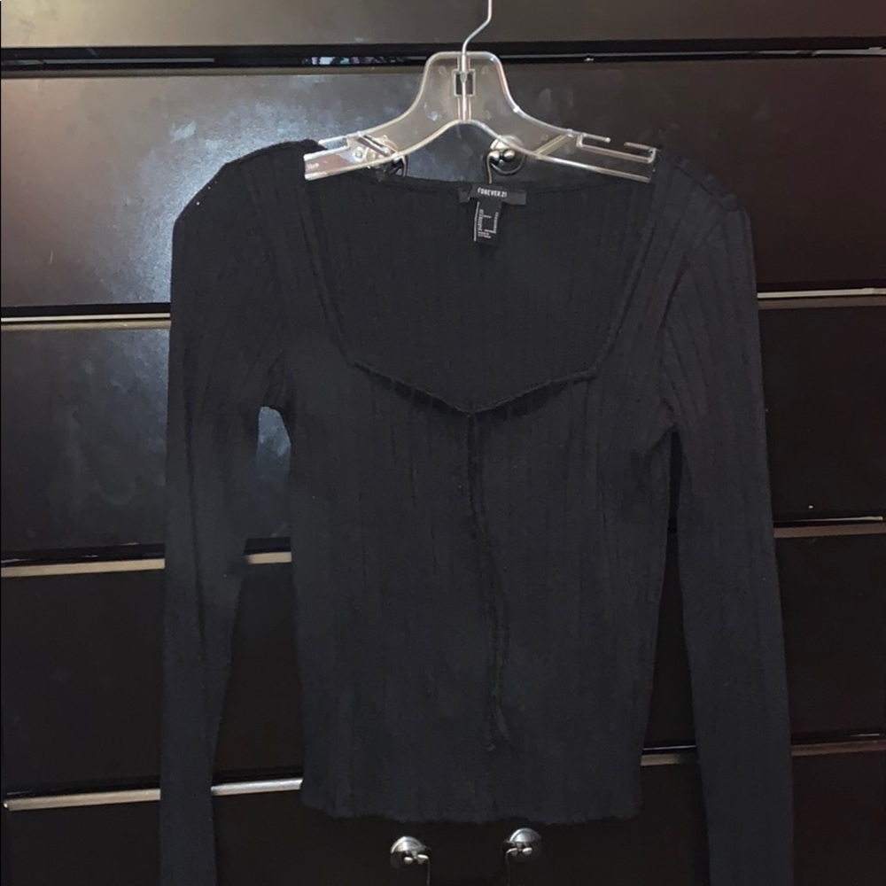 black long off the shoulder shirt